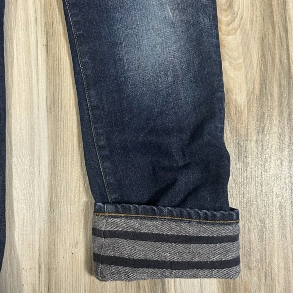 J Crew 770 Jeans 32X29.5 Blue Straight Flannel Lined‎ Japanese Kaihara Casual